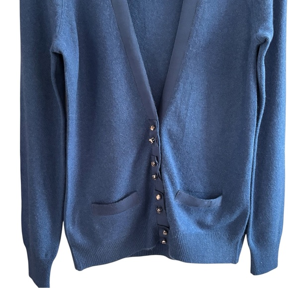 AQUA Cashmere Blue Cardigan Sweater Size S - Picture 3 of 7